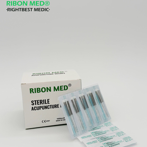 Aiguilles d'<span class=keywords><strong>acupuncture</strong></span> stérilisées Ribon Med en acier inoxydable à manche plat, <span class=keywords><strong>sans</strong></span> tube, 1000 aiguilles - Product Image 1