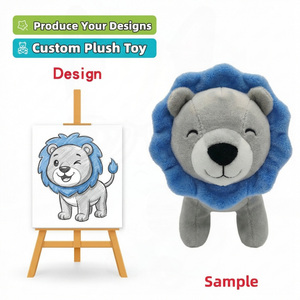 Juguetes de Peluche Personalizados, Diseño de Muñeca, León de Crin Azul de Dibujos Animados, Mascotas de Parque Temático, Máquina Expendedora de Juguetes, Peluches Personalizados, Bajo MOQ - Product Image 1