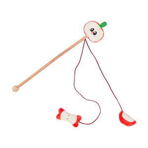 Yite Pet Cat Teasing Wand Wooden Long Stick <b>Bite</b> Resistant Manual Interactive Toy For Cats - Product Image 2