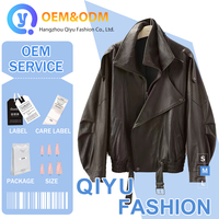 Veste Bomber Moto en PU pour Femme, Modèle Décontracté et Tendance, Collection Hiver-Automne 2026 QY, Vêtement d'extérieur Personnalisé en Gros pour OEM