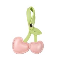 Schattig fruit kersen sleutelhanger mode hart kersen bedel hanger PU lederen rugzak accessoire