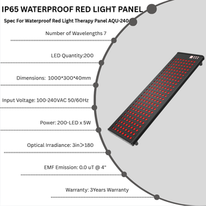 Panneau de luminothérapie rouge étanche sur pied pour tout le corps, 7 longueurs d'onde LED infrarouges, soulagement de la douleur, utilisation en sauna et spa - Product Image 5