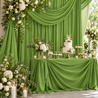 Rideaux de scène en soie laiteuse vert armée pour mariage, 10x10 pieds, pour banquets, événements extérieurs, fêtes et décoration de scène - Vente en gros