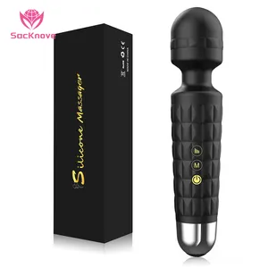 SacKnove Großhandel wasserdicht wiederauf ladbare Silikon Vibrator Sexspielzeug Massage Stimulieren Vergnügen Vibrierende Mini Zauberstab Massage gerät