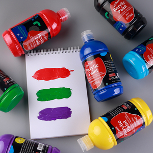 Ensemble de <span class=keywords><strong>peinture</strong></span> artistique Xin Bowen 500 ml, 12 couleurs en flacon <span class=keywords><strong>acrylique</strong></span> pour toile, niveau artiste, pigment de <span class=keywords><strong>dessin</strong></span> avec certificat MSDS - Product Image 4