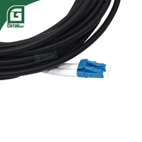 Kabel Patch Cord Fiber Optik Geteknet OEM Berkualitas Tinggi Hitam SC-LC UPC Tyco Tipe Simplex Berlapis Baja IP67 IP68 untuk FTTH
