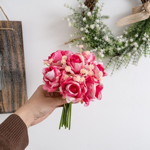 ช่อดอกกุหลาบประดิษฐ์ CallaFloral สีขาว ชมพู แดง ม่วง สำหรับตกแต่งงานแต่งงาน ดอกไม้จำลองคุณภาพสูงสำหรับตกแต่งบ้านและงานปาร์ตี้ - Product Image 2