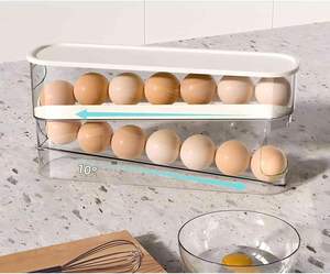 Double Layer Rolling Egg Dispenser and <b>Storage</b> Organizer Container Refrigerator Egg <b>Storage</b> <b>Box</b> - Product Image 3