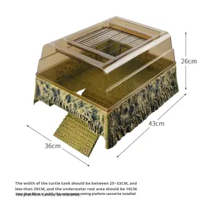Île flottante pour aquarium, réservoir <span class=keywords><strong>de</strong></span> poissons, réservoir <span class=keywords><strong>de</strong></span> tortues en plastique, plateforme <span class=keywords><strong>de</strong></span> <span class=keywords><strong>bain</strong></span> <span class=keywords><strong>de</strong></span> <span class=keywords><strong>soleil</strong></span>, conception suspendue en eau profonde, grand espace, rétro-éclairage - Product Image 6