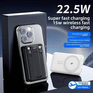 Магнитный мини-внешний аккумулятор, 10000 мАч с 2 кабелями, 15 Вт - Product Image 5