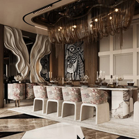 Ensemble table et chaises de salle à manger extra longues, style luxe moderne, 10 places, table ovale de luxe sur mesure