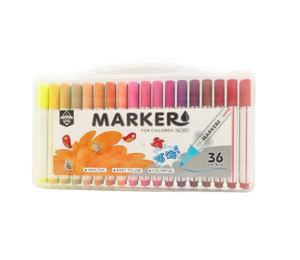 Marqueurs Bonwins Bw-h10 personnalisés non toxiques, 24/36 couleurs, lavables, à pointe feutre, ensemble de stylos aquarelle pour livre de coloriage et dessin - Product Image 1