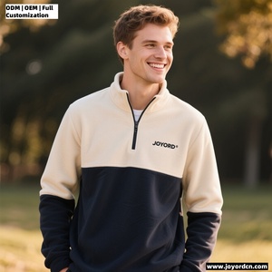 Áo thun nam chất liệu cotton thu đông, kiểu dáng thể thao, cổ cao nửa khóa kéo, chất liệu nỉ <span class=keywords><strong>Sherpa</strong></span>, bán buôn số lượng lớn, thiết kế tùy chỉnh - Product Image 5