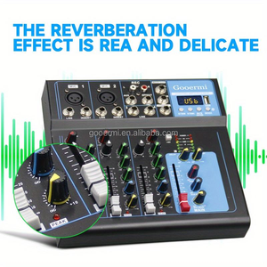 Mixer Audio F4 a 4 Canali con Alimentazione Phantom 48v Mixer Audio USB per Streaming dal Vivo Registrazione Musica Palco Karaoke - Product Image 5