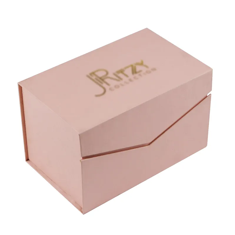 2022 Benutzer definierte Folie Gold Logo Rosa Verpackungs box Luxus Magnet papier Geschenk box mit Magnet