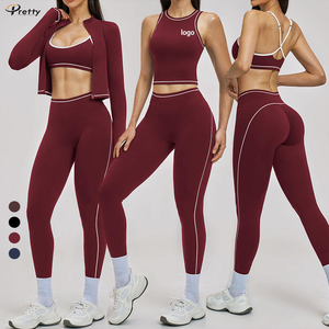 Abbigliamento Donna all'Ingrosso: Set <span class=keywords><strong>Fitness</strong></span> Color Block, Abbigliamento Sportivo, Reggiseno Yoga con Schiena Aperta, Abbigliamento <span class=keywords><strong>Palestra</strong></span> Modellante, Set Yoga - Product Image 2