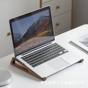 Soporte de madera para computadora portátil, soporte de escritorio ajustable en altura para computadoras portátiles, soporte de refrigeración para juegos - Product Image 4