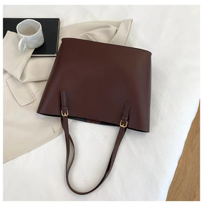 Nuova Borsa Tote da Shopping in Pelle PU alla Moda Coreana 2026 con Due Manici, Grande Capacità, Chiusura a Zip, Colore a Contrasto - Product Image 4