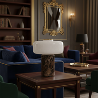 Lampe de table en marbre naturel au design moderne, luminaire de luxe pour la décoration de la table, lampe de table pour le salon, la chambre à coucher