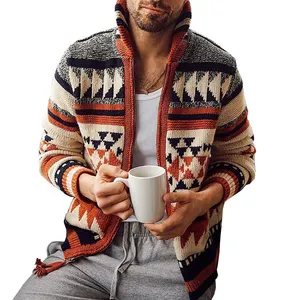 Оптовая продажа, индивидуальный дизайн, Высококачественный свитер США, Мужской Хлопковый кардиган с пользовательской этикеткой