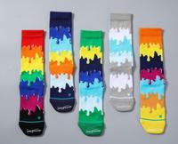 Chaussettes de sport amusantes et colorées, chaussettes à motif arc-en-ciel pour le softball, le football, le basketball, le volleyball, le cheerleading