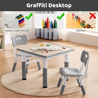 Ensemble table et 2 chaises SINKIPA pour enfants, hauteur réglable, table d'activités pour tout-petits, apprentissage Montessori, dessin, pour la maternelle et l'école