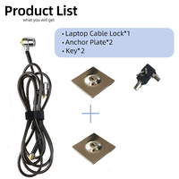 Almohadilla de alta seguridad para teléfono móvil, doble cabezal, cable de acero, 1,9 m, cerradura para ordenador portátil