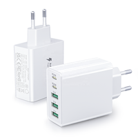 Cargador HNT de 60W con 5 Puertos (2 Tipo C + 3 USB-A) para PC, Carga Rápida, Enchufe US/UK/EU/AU/JP, Adaptador PD3.0 para iPhone 17/16/15/14/13 Pro Max