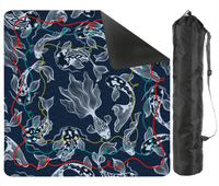 Tapis de jeu de mahjong Koi antidérapant en caoutchouc, réduction du bruit, pliable, pour le mahjong américain et le poker