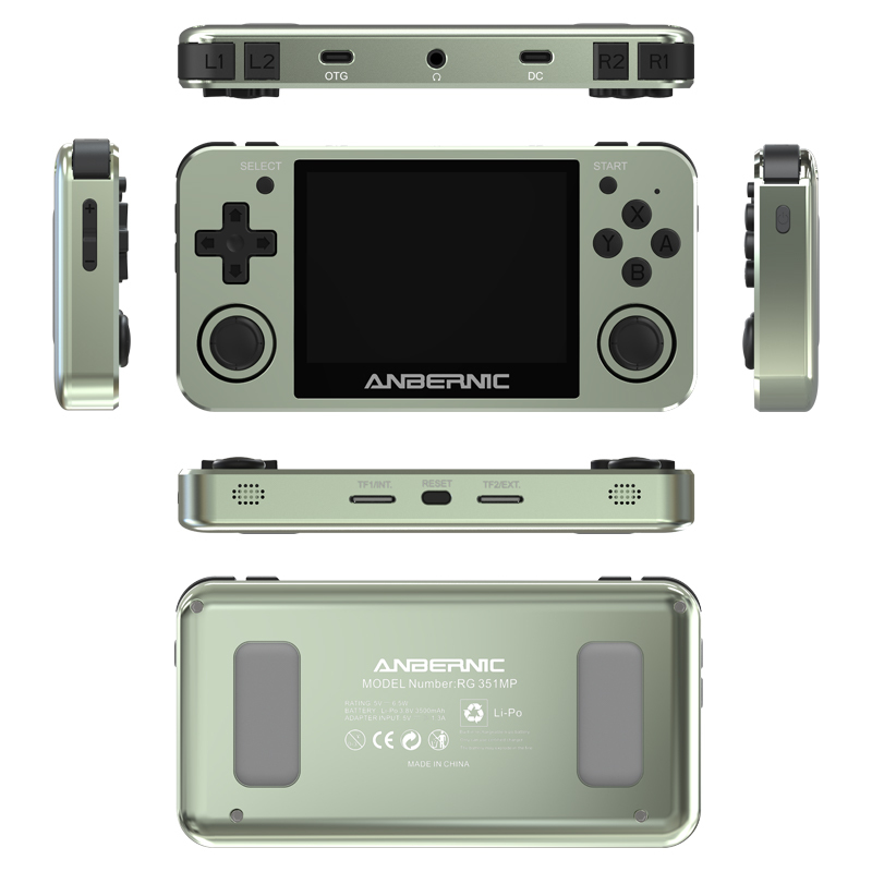 New Anbernic RG351MP Portable Game Player Pocket Game Machine 3.5 Inch IPS Screen Support PS1 Games External Wifi