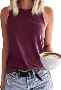 Camiseta sin mangas atlética deportiva informal básica de secado rápido transpirable de algodón suave de alta calidad con serigrafía personalizada - Product Image 6