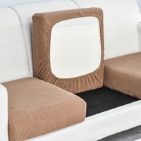 Housses de canapé d'angle extensibles en velours côtelé jacquard pour 1/2/3 places – Housse de protection colorée et extensible pour canapé sectionnel
