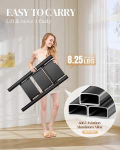 <span class=keywords><strong>Escalera</strong></span> Plegable de 3 Peldaños con Marco de Aluminio, Capacidad de 300 Libras, Acabado Negro Piano Elegante, Diseño Antideslizante, 33.8 Pulgadas - Product Image 6