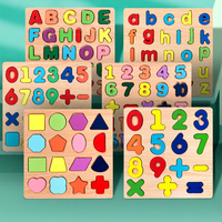 Jeu de société en bois pour parents et enfants, alphabet, chiffres, puzzle d'apprentissage 3D Montessori, jouets éducatifs précoces, vente en gros pour enfants