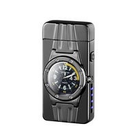 Briquet portable rechargeable en métal de luxe, coupe-vent, rouge, pour cigarettes