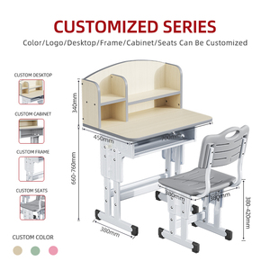 Mesa y Silla de Estudio para Niños y Estudiantes con Estantería, Adecuada para Jóvenes de 18 Años, para Cuarto <span class=keywords><strong>Infantil</strong></span> - Product Image 2