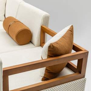 Conjunto de Sofás de Jardín Modernos de Madera de Abedul Sólido para 6 Personas, Muebles de Exterior con Tela Fácil de Limpiar - Product Image 4