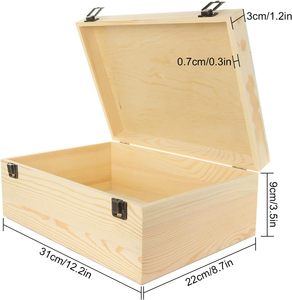 Unfinished Wood Boxes - <b>Small</b> Craft Wooden Box with <b>Sliding</b> Transparency Lid Wooden Boxes for DIY Birthday Party Gift Supplies - Product Image 4