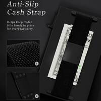 Portefeuille magnétique en cuir anti-RFID Casekey, nouveau design, porte-cartes fin en alliage d'aluminium avec sangle élastique