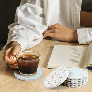Dessous de verre absorbants Tapis de <span class=keywords><strong>tasse</strong></span> résistant à la chaleur Tapis de protection de <span class=keywords><strong>table</strong></span> pour <span class=keywords><strong>tasse</strong></span> à café à la maison - Product Image 5