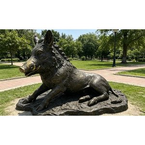 Statue de sanglier couché en bronze, taille personnalisée, ornement de jardin extérieur, décoration de cour - Product Image 1