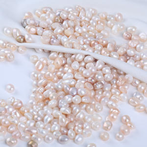 Perles d'eau douce naturelles Zhuji en gros, 8-9 mm, perles médicinales à double face, non poreuses, couleur blanche et rose, matière première - Product Image 5