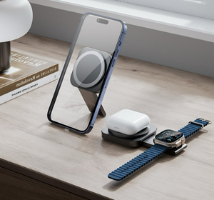 Tragbares magnetisches 3-in-1-Schnellladegerät Faltbares kabelloses Ladegerät Adapter Mobiltelefon Magnetisches kabelloses Ladegerät - Product Image 2