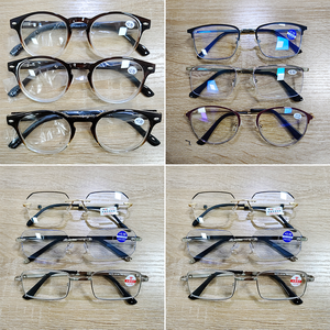 Lunettes de lecture bloquant la lumière bleue pour les <span class=keywords><strong>personnes</strong></span> d'âge moyen et âgées à la mode cadre Invisible plein cadre mixte en gros - Product Image 6