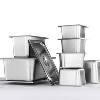 Bac Gastronorm GN en Acier Inoxydable de Style Américain, Grande Taille, pour Traiteur, avec Couvercle – Meilleures Ventes