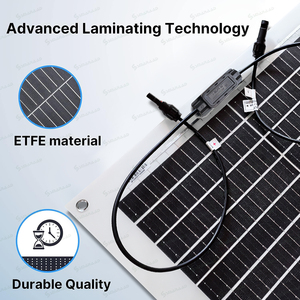 200W Flexible Solar 100W 2 Pieces Solar Controller and <b>Cable</b> Set for Camping Trips Waterproof Mono Solar 100W*2 Cheap Monocrysta - Product Image 2
