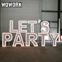 WOWORK Vente en Gros Géant Grand Chiffre Lettre Lumineuse 3D Solide Support d'Arrière-plan d'Anniversaire pour Décoration de Fête d'Anniversaire