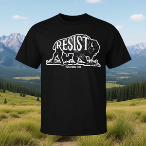 Camiseta vintage Resist Bison Buffalo del Parque Nacional de EE. UU., color negro, talla mediana - Product Image 3