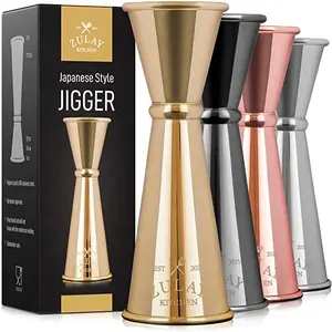 25ml/50ml 30ml/60ml 45ml/60ml vodka whisky jigger 20-50 ml 1oz/2oz rose gold black jigger di misurazione con anello in oro