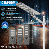 Farola de carretera al aire libre Ip65 impermeable de alta calidad 300 400 600 vatios farola solar integrada de aluminio